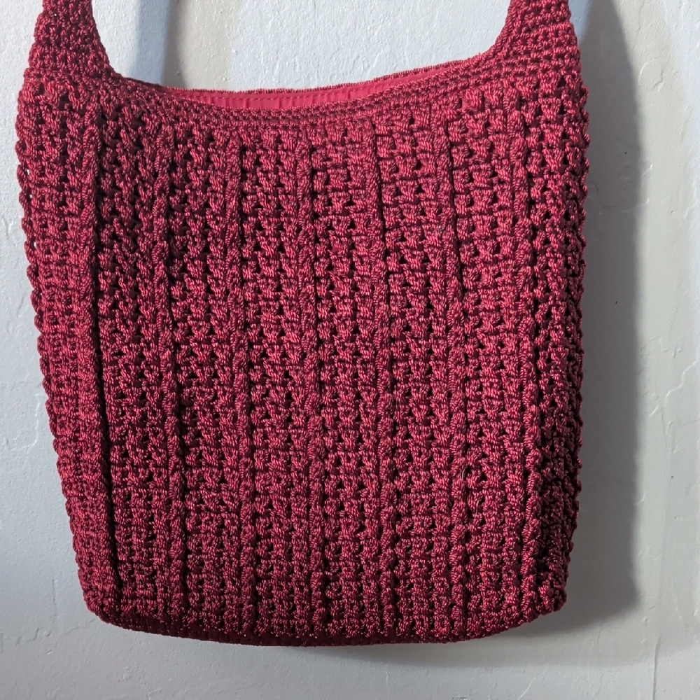 The Sak Burgundy Crochet Shoulder Bag - Picture 4 of 16